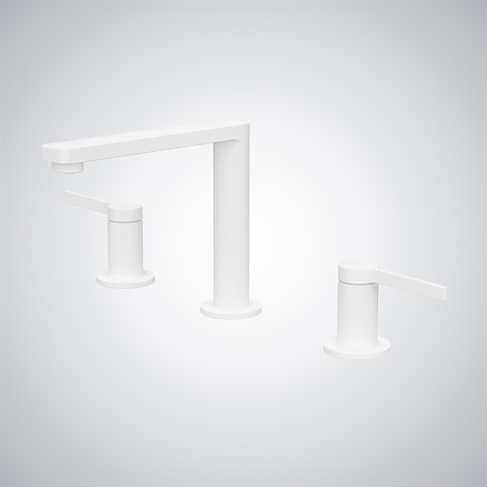Fontana Seregno Matte White Luxury Basin Faucet Dual Handles