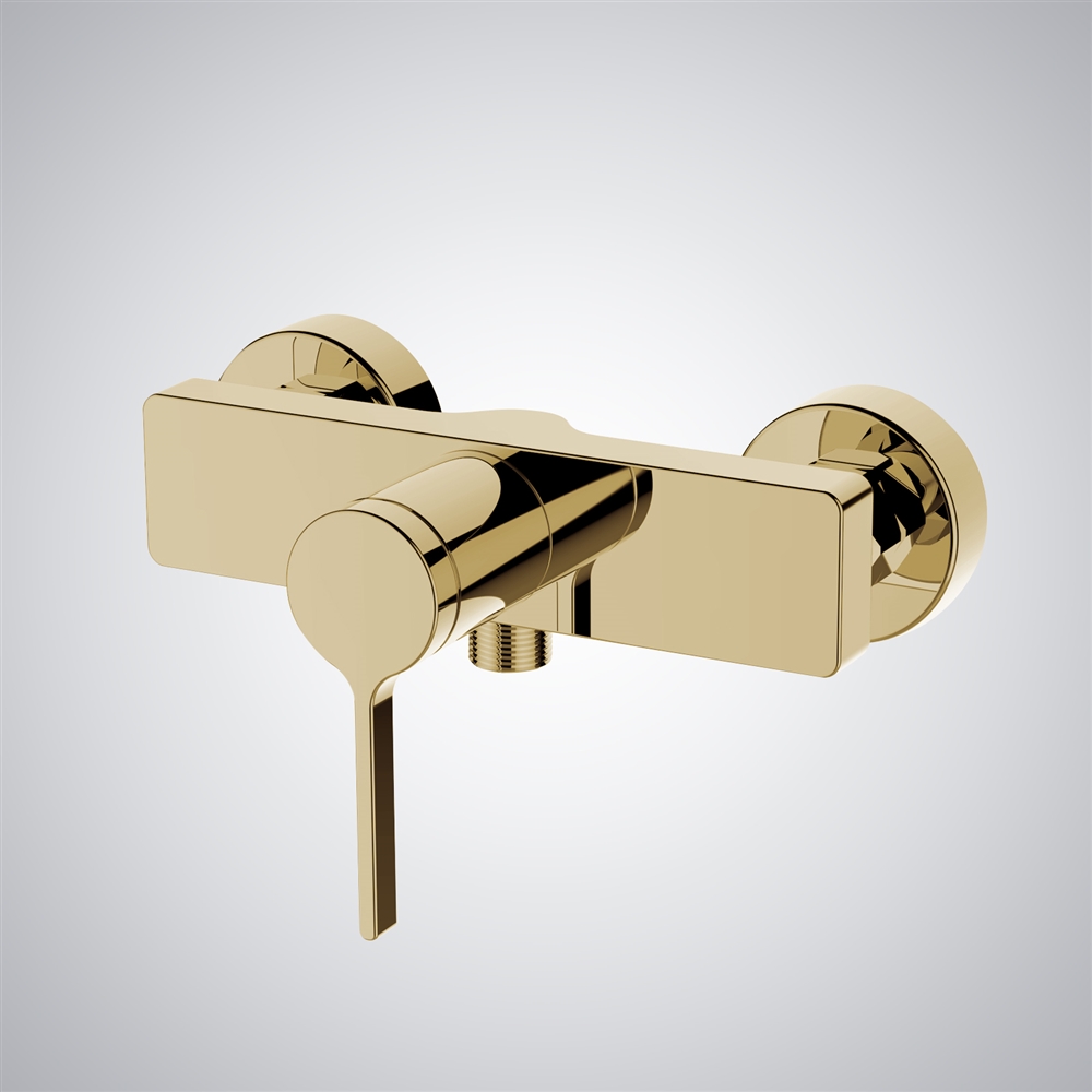 Fontana Lainate Brushed Gold Wall Mounted Luxury Shower Faucet ...