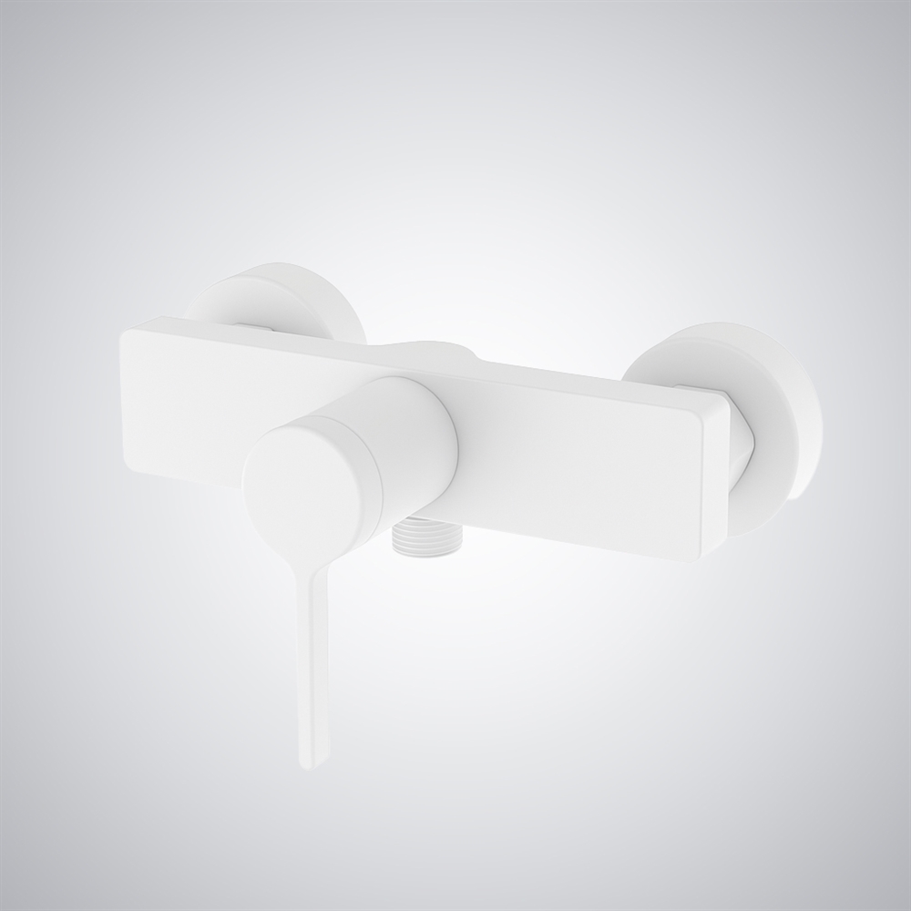 Fontana Lainate Matte White Wall Mounted Luxury Shower Faucet ...