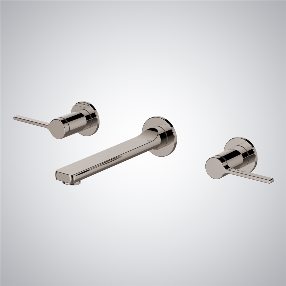 Fontana Nichelino Brushed Nickel Wall-Mounted Luxury Basin Faucet