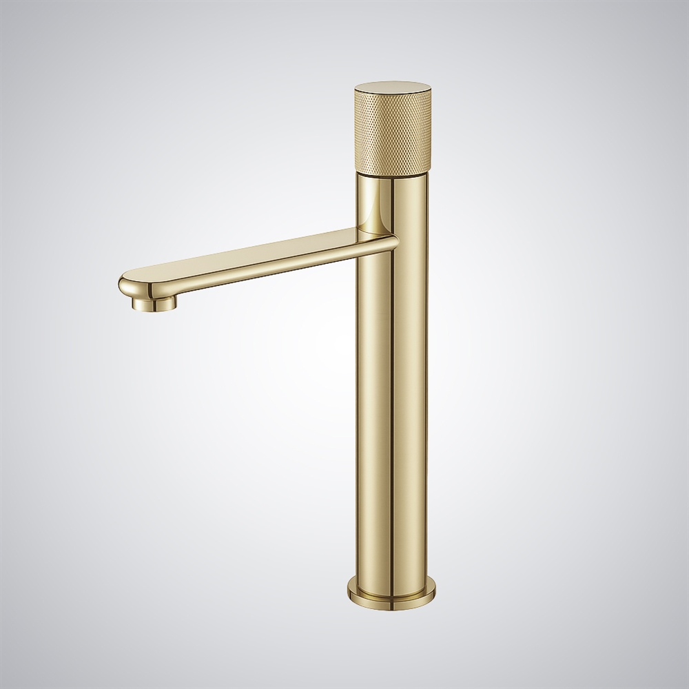 Fontana Collegno Champagne Deck-Mounted Basin Faucet with Zinc Alloy Handle