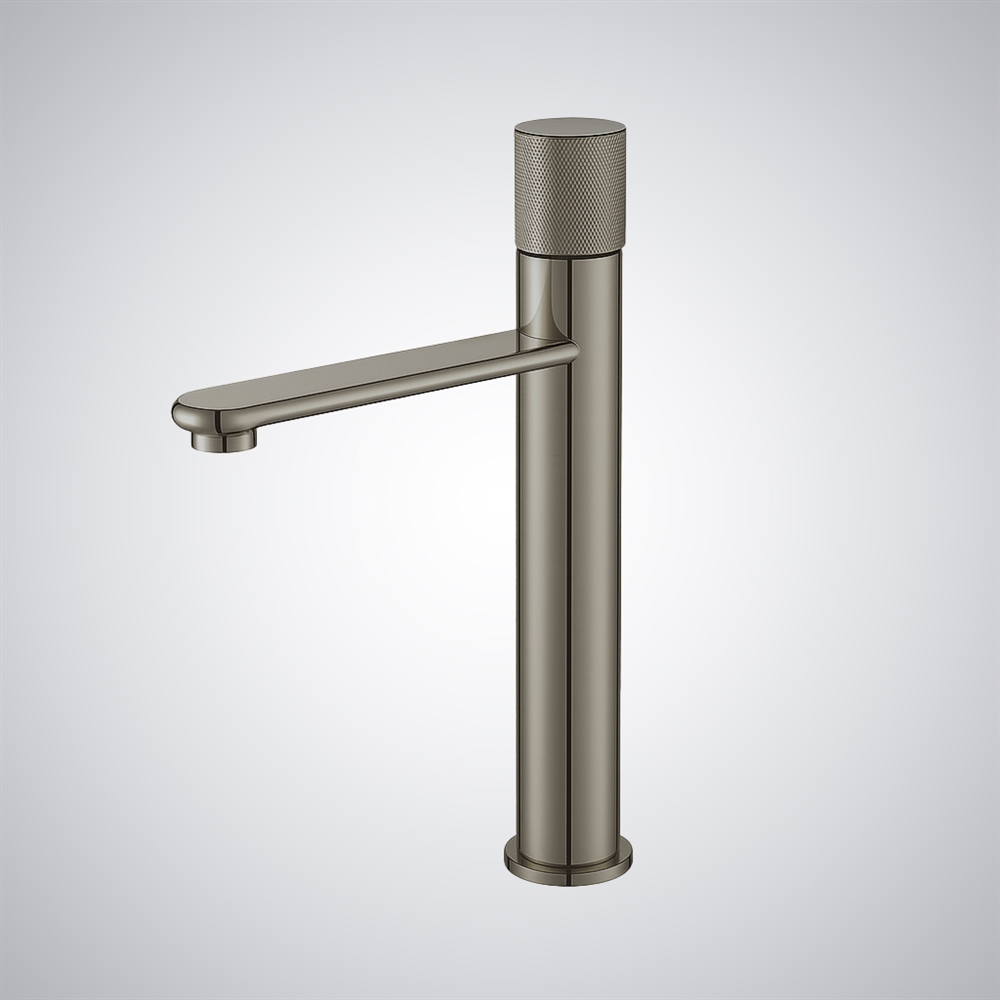 Fontana Collegno Brass Gun Metal Gray Deck-Mounted Basin Faucet