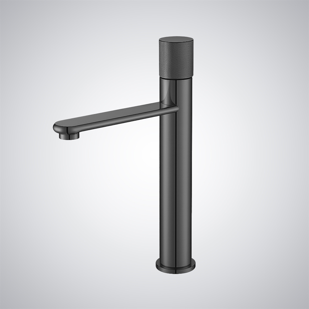 Fontana Collegno Matte Black Deck-Mounted Single Handle Luxury Basin Faucet