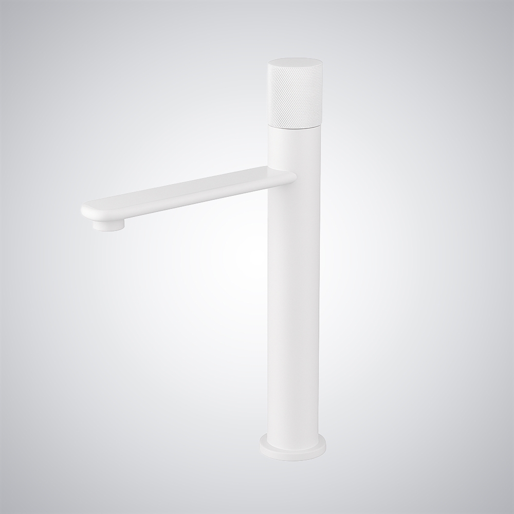 Fontana Collegno Matte White Contemporary Deck-Mounted Basin Faucet