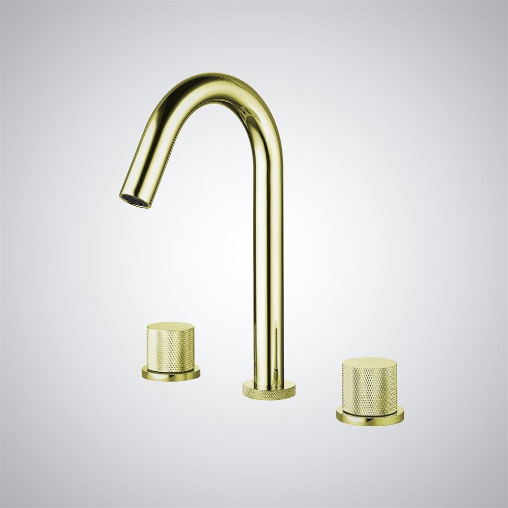 Fontana Gizzeria Brushed Gold Contemporary Two Handles Basin Faucet