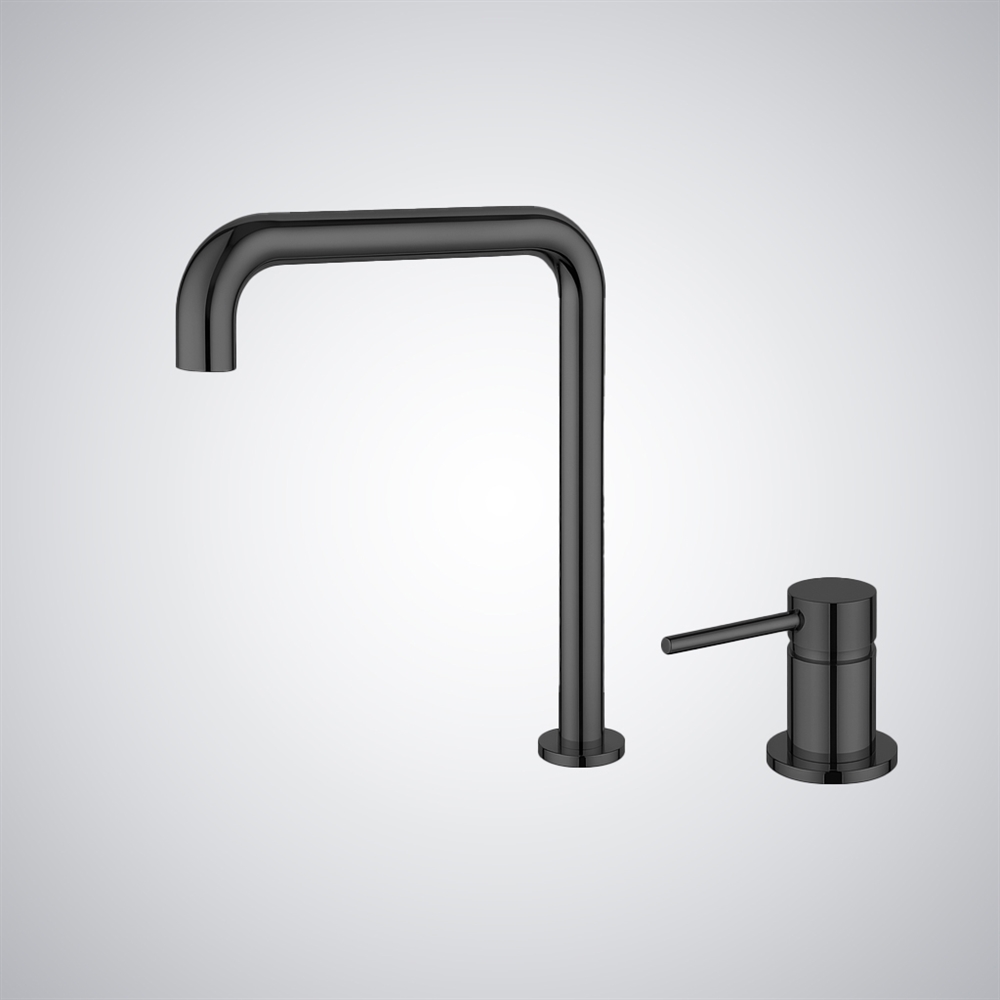 Fontana Cetraro Matte Black Brass Deck-Mounted Basin Faucet