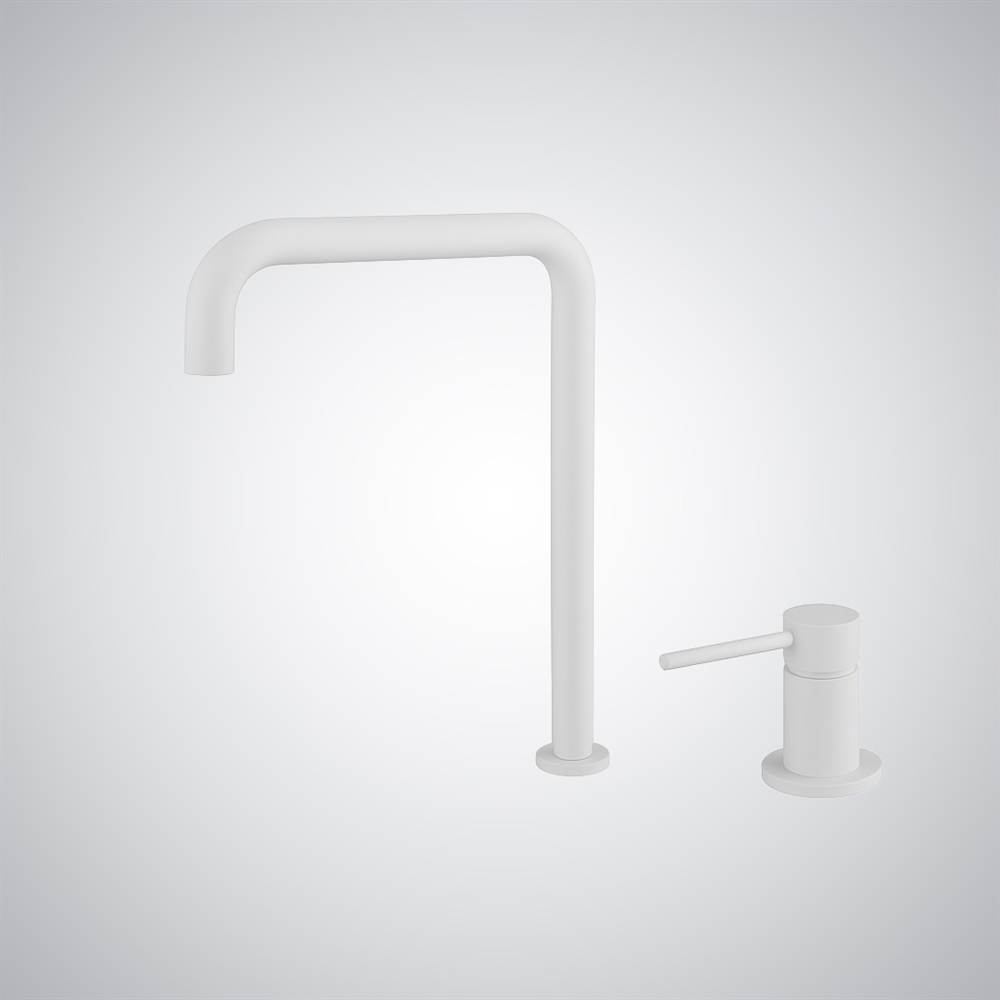Fontana Cetraro Matte White Luxury Basin Faucet Deck-Mounted