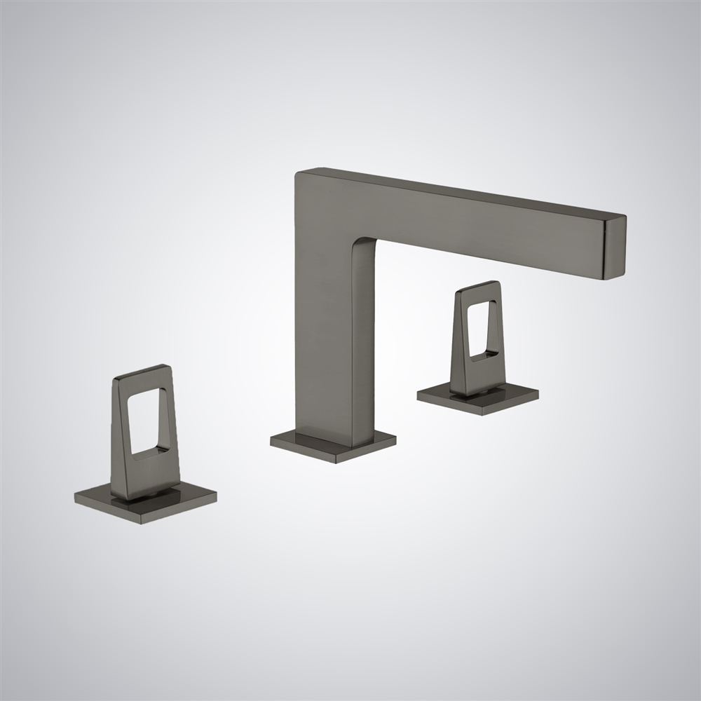 Fontana Chieri Dual Handles Luxury Brass Basin Faucet Gun Metal Gray