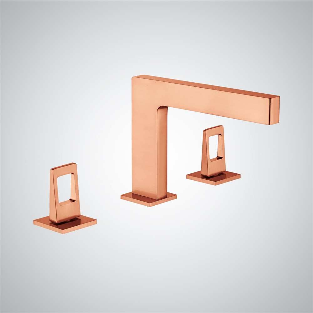 Fontana Chieri Rose Gold Brass Luxury Basin Faucet with Dual Handles