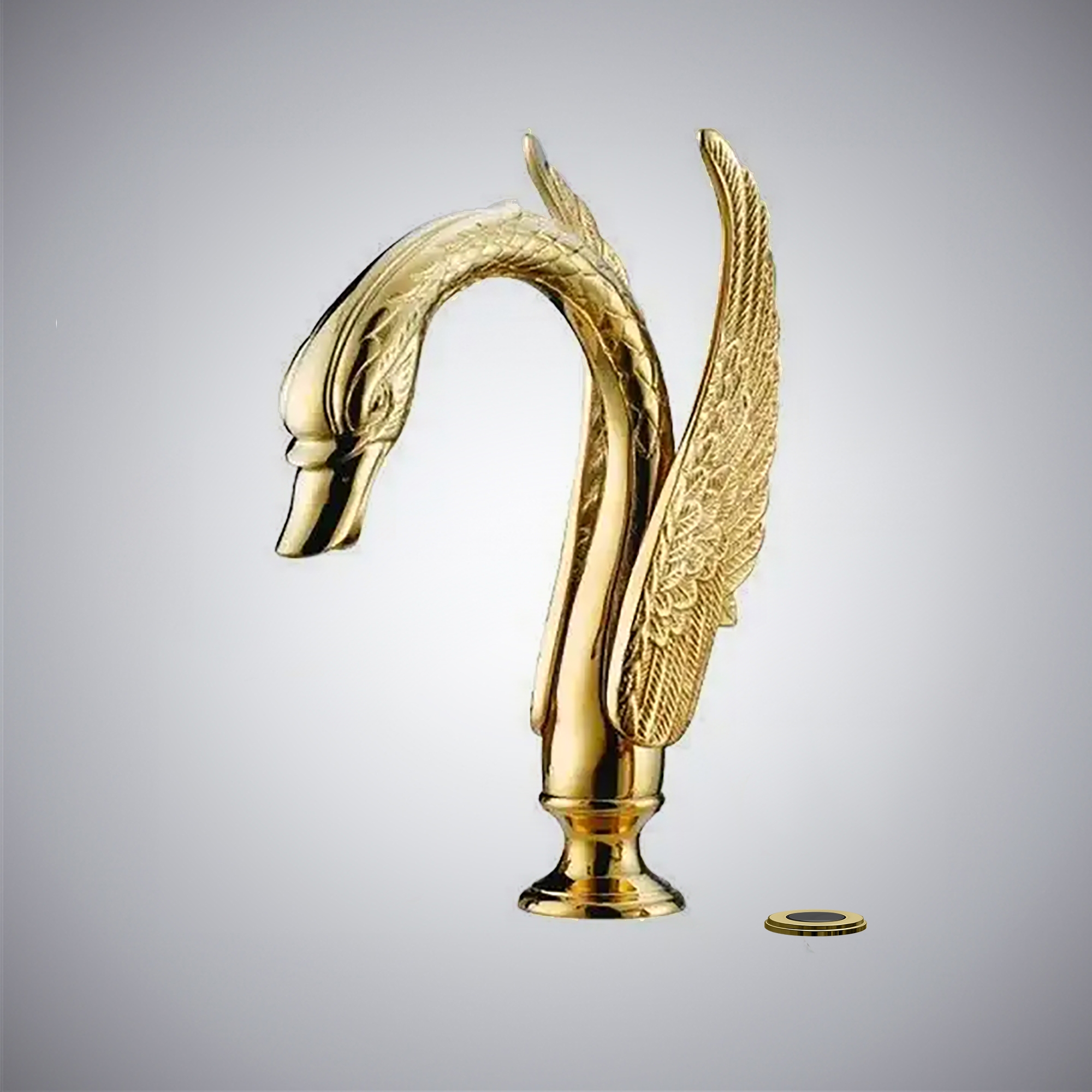Fontana Acri gold premium swan touchless faucet for executive aviation restroom