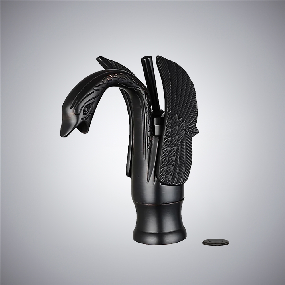 Fontana Rossano Matte Black Luxury Touchless Swan Faucet