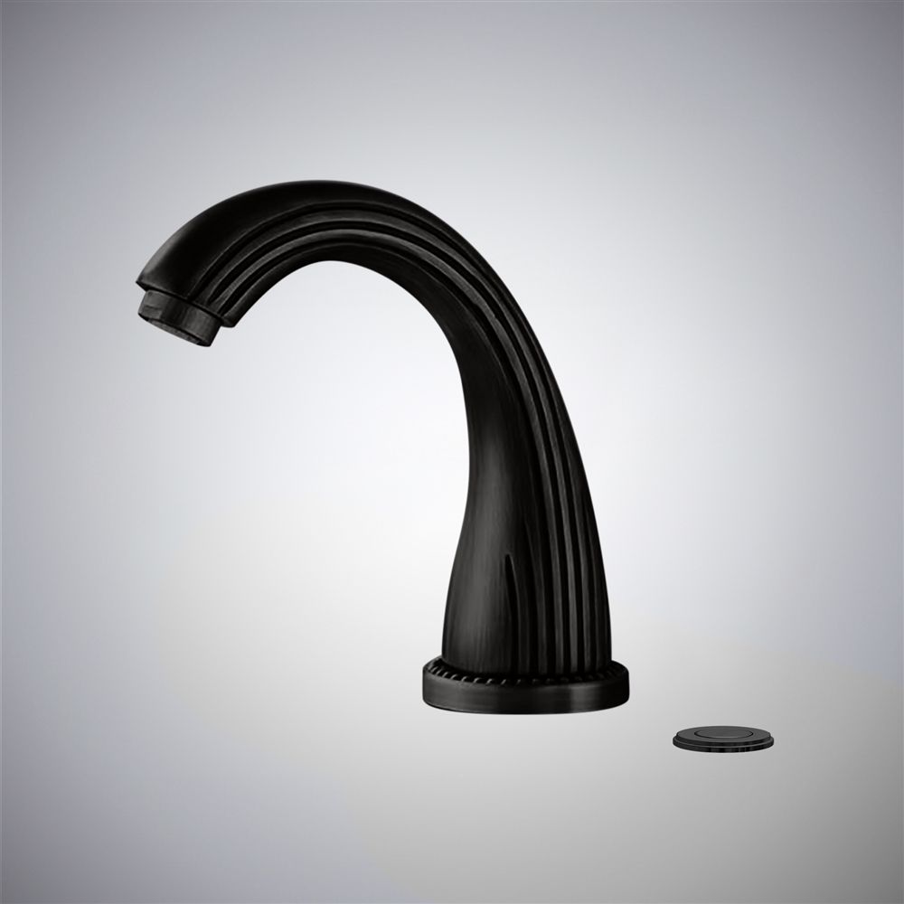 Fontana Melissa Black Deck-Mounted Hot And Cold Water Touchless Faucet