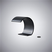 Fontana Soverato Black Deck-Mounted Waterfall Touchless Faucet
