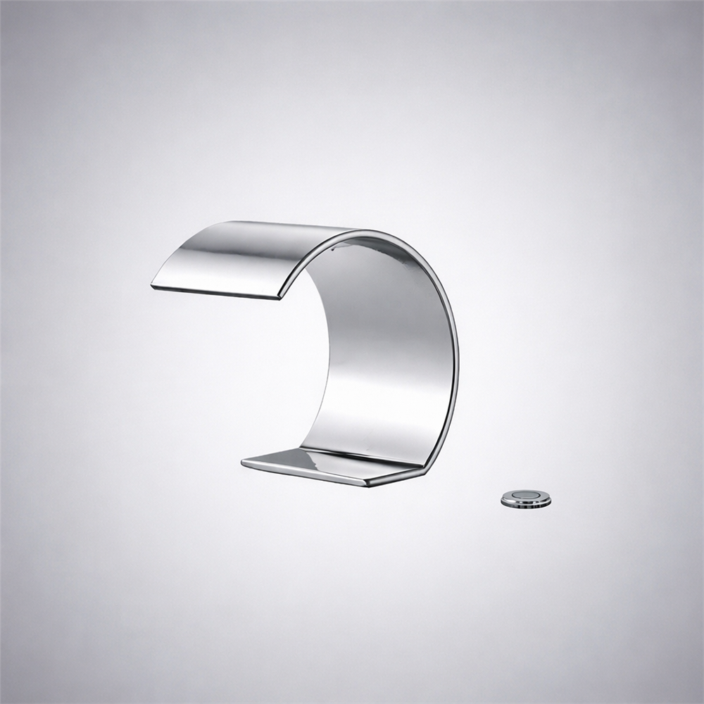 Fontana Soverato Chrome Deck-Mounted Waterfall Touchless Faucet
