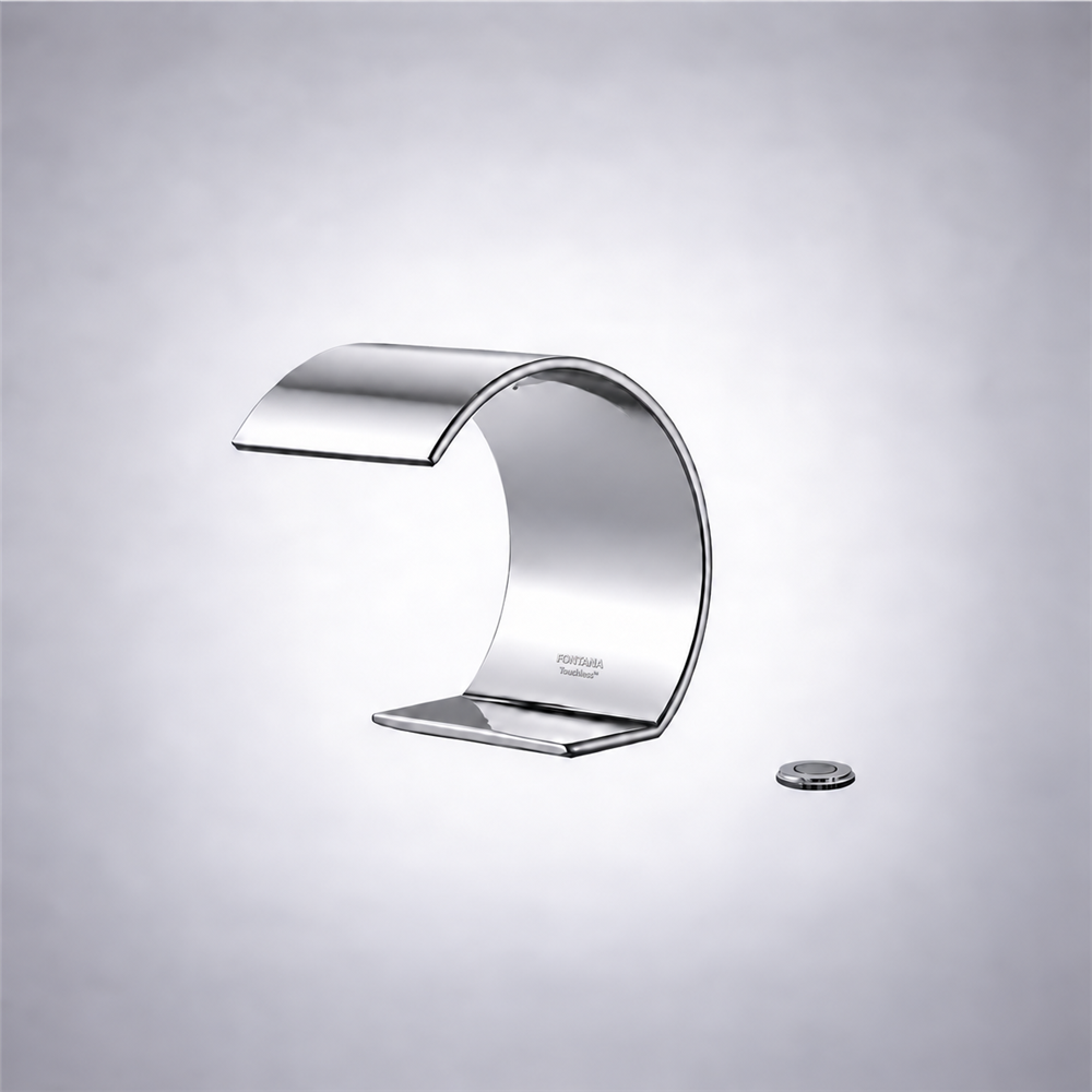 Fontana Soverato Chrome Deck-Mounted Waterfall Touchless Faucet