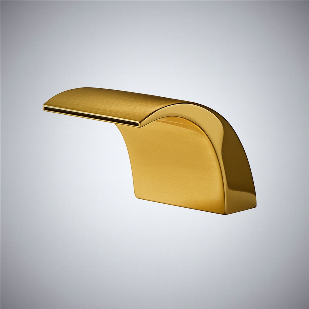 Fontana Locri Gold Waterfall Deck-Mounted Bathroom Touchless Faucet