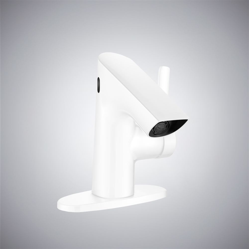 Fontana Alia Matte White Automatic Touchless Sensor Bathroom Faucet