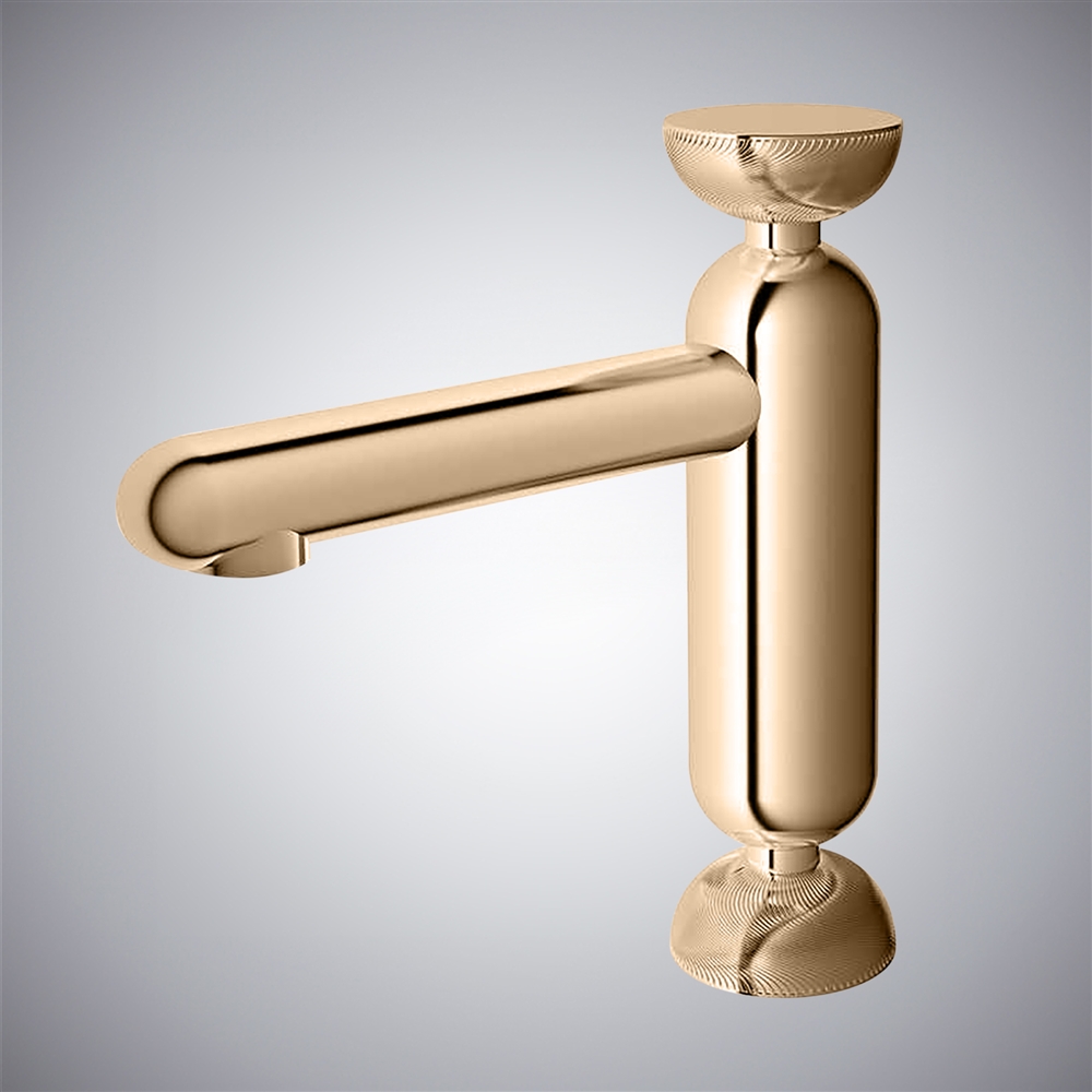 Fontana Luxury Champagne Hot & Cold Knurled Bathroom Mixer Faucet