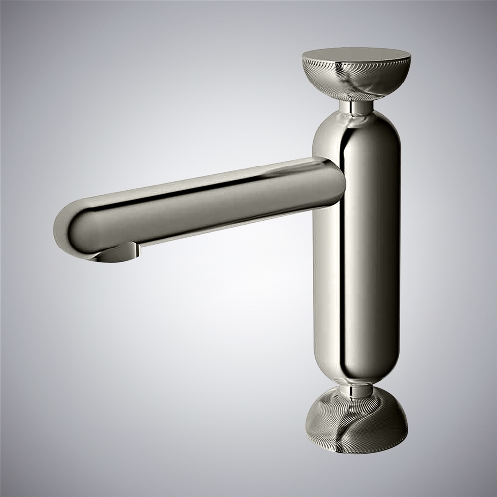 Fontana Luxury Gun Metal Gray Hot & Cold Knurled Bathroom Mixer Faucet
