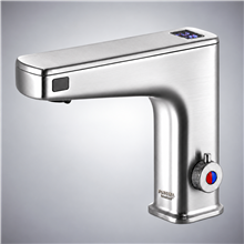 Fontana Quarto Chrome 2-in-1 Touchless Bathroom Faucet – Automatic Sensor Water Tap with Soap & Sanitizer Dispenser