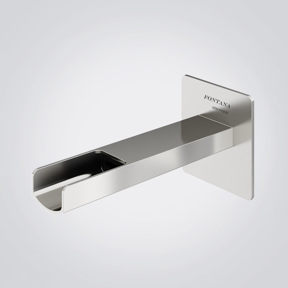Fontana Chivasso Brushed Nickel Wall-Mounted Touchless Faucet Waterfall Design