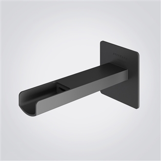 Fontana Chivasso Matte Black Wall-Mounted Touchless Faucet Waterfall Design