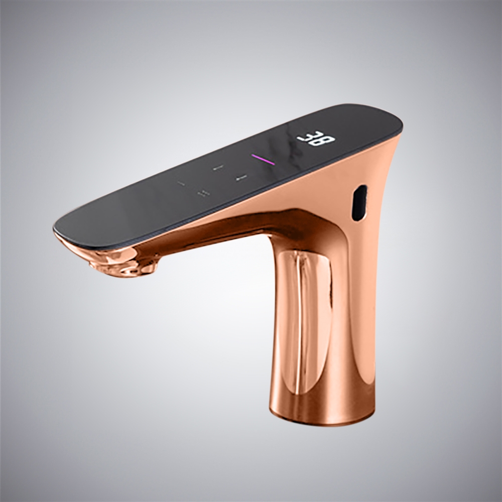 FontanaVelourFlow Rose Gold Smart Touch LED Bathroom Faucet
