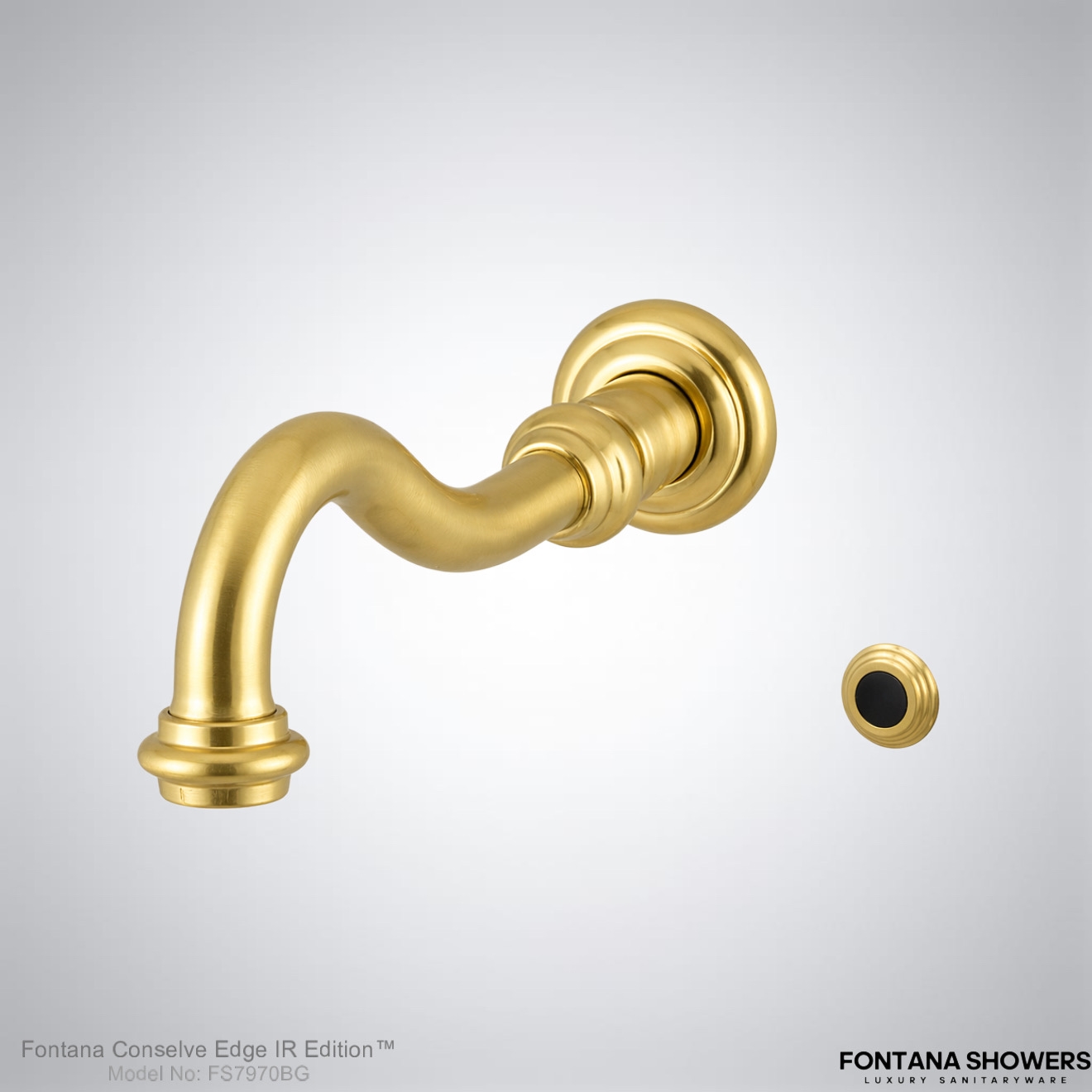 Fontana Conselve Brushed Gold Wall Mounted Touchless Faucet