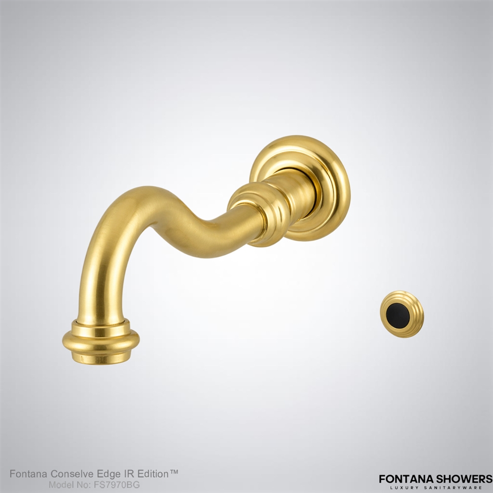 Fontana Conselve Brushed Gold Wall-Mounted Touchless Faucet