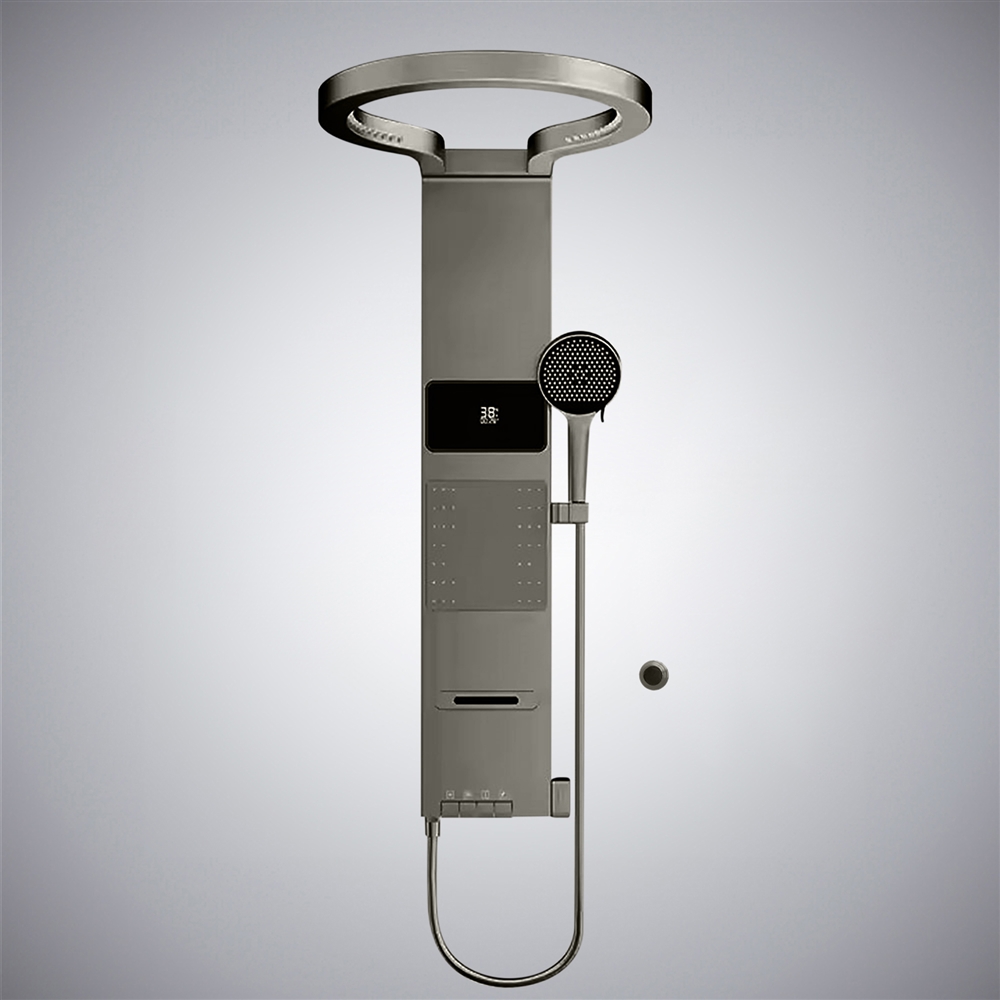Fontana Oderzo Dark Grey Motion Sensor Thermostatic 4 Function Digital Shower Panel