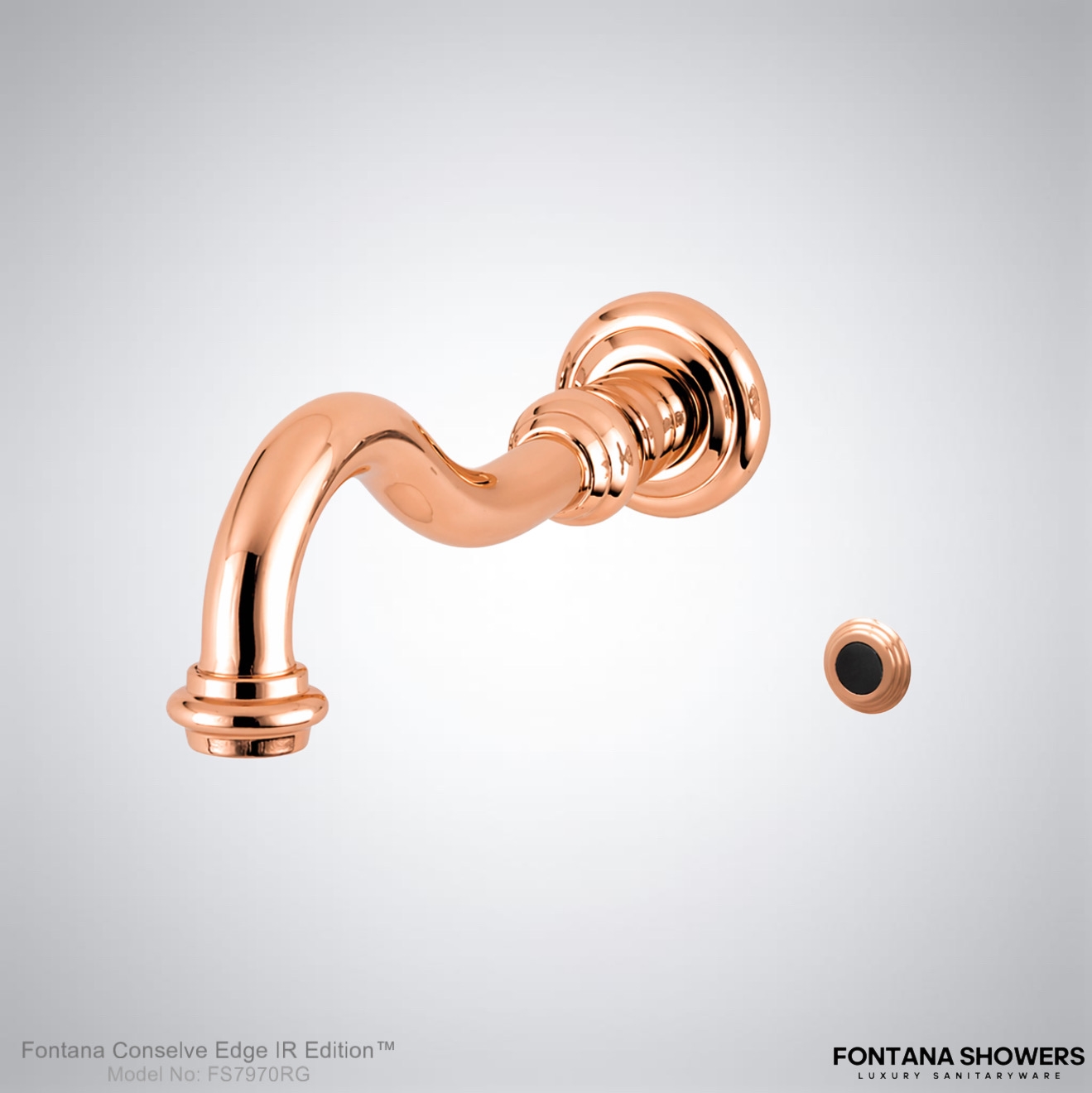 Fontana Conselve Edge IR Rose Gold Smart Sensor Bathroom Faucet