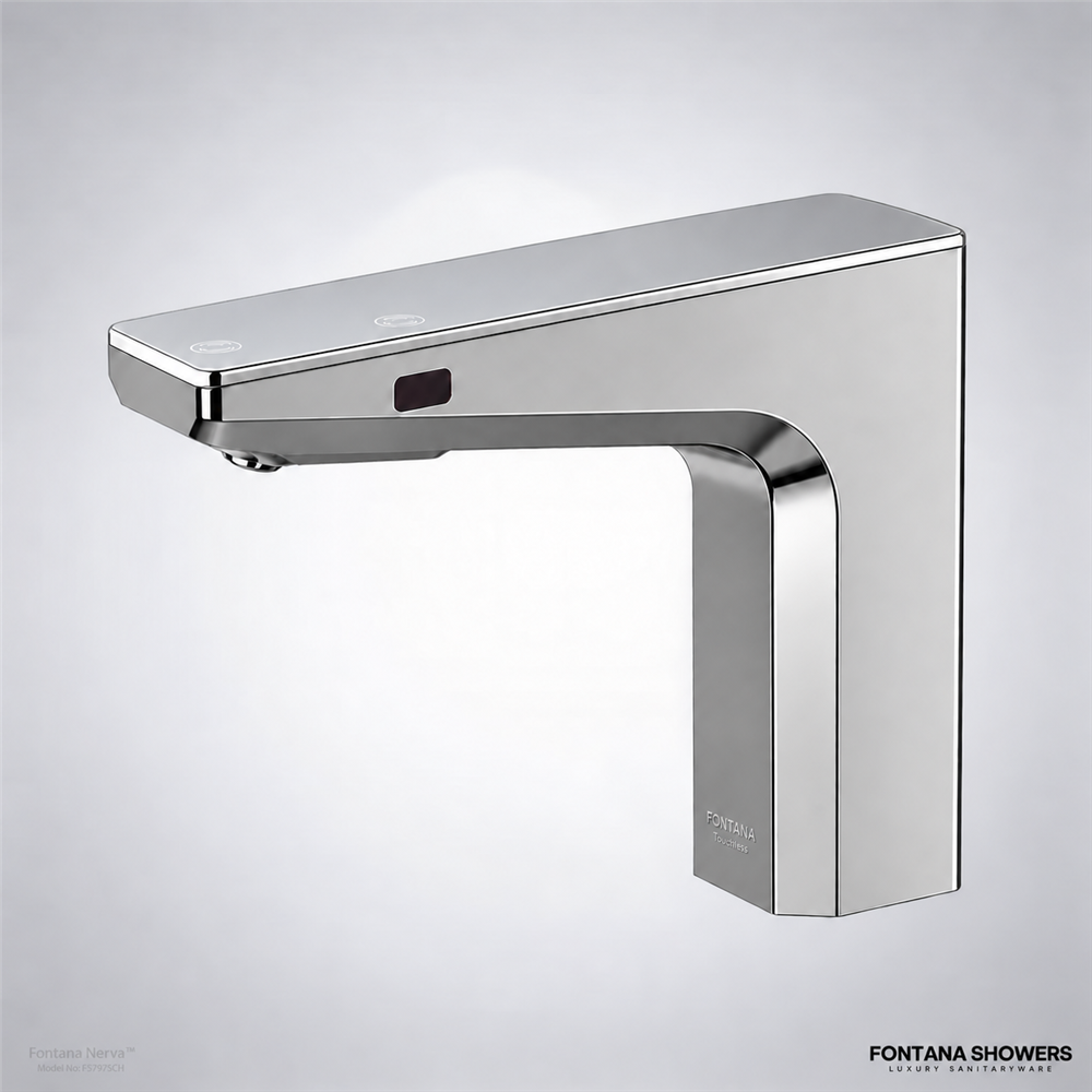 Fontana Nerva Chrome Touchless Sensor Faucet With Automatic Hand Dryer
