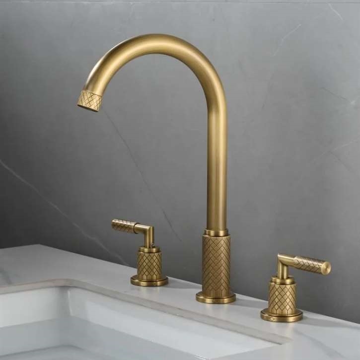 Fontana Toulouse Antique Brass Deck Mounted Bathroom Faucet