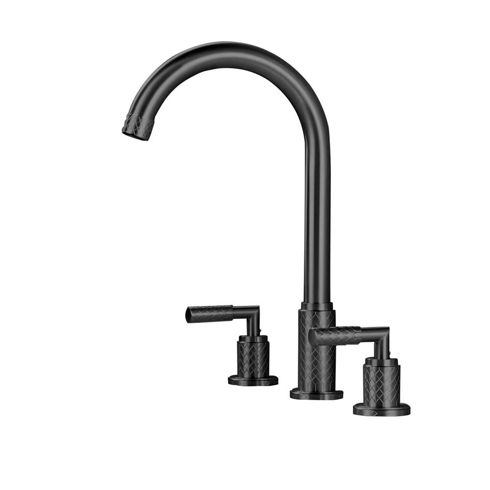Fontana Lyon Matte Black Hot and Cold Bathroom Faucet