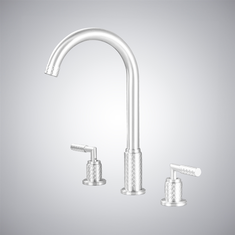 Fontana Marseille Matte White Widespread Bathroom Faucet