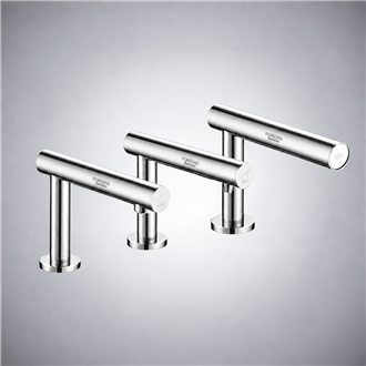 Fontana Varzo Chrome 3-in 1 Touchless Faucet â€“ Automatic Soap Dispenser, Water Tap & Hand Dryer