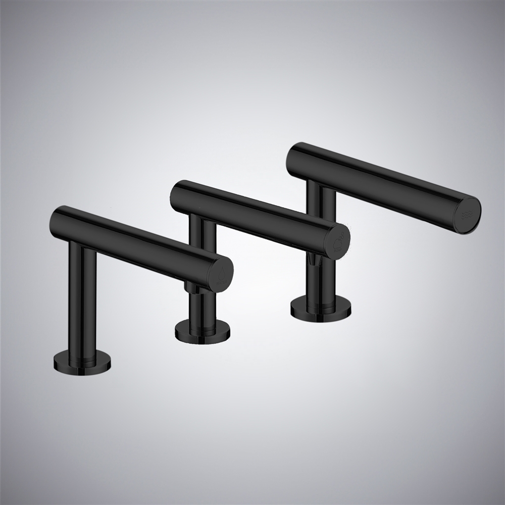 Fontana Varzo Matte Black 3-in 1 Touchless Faucet â€“ Automatic Soap Dispenser, Water Tap & Hand Dryer