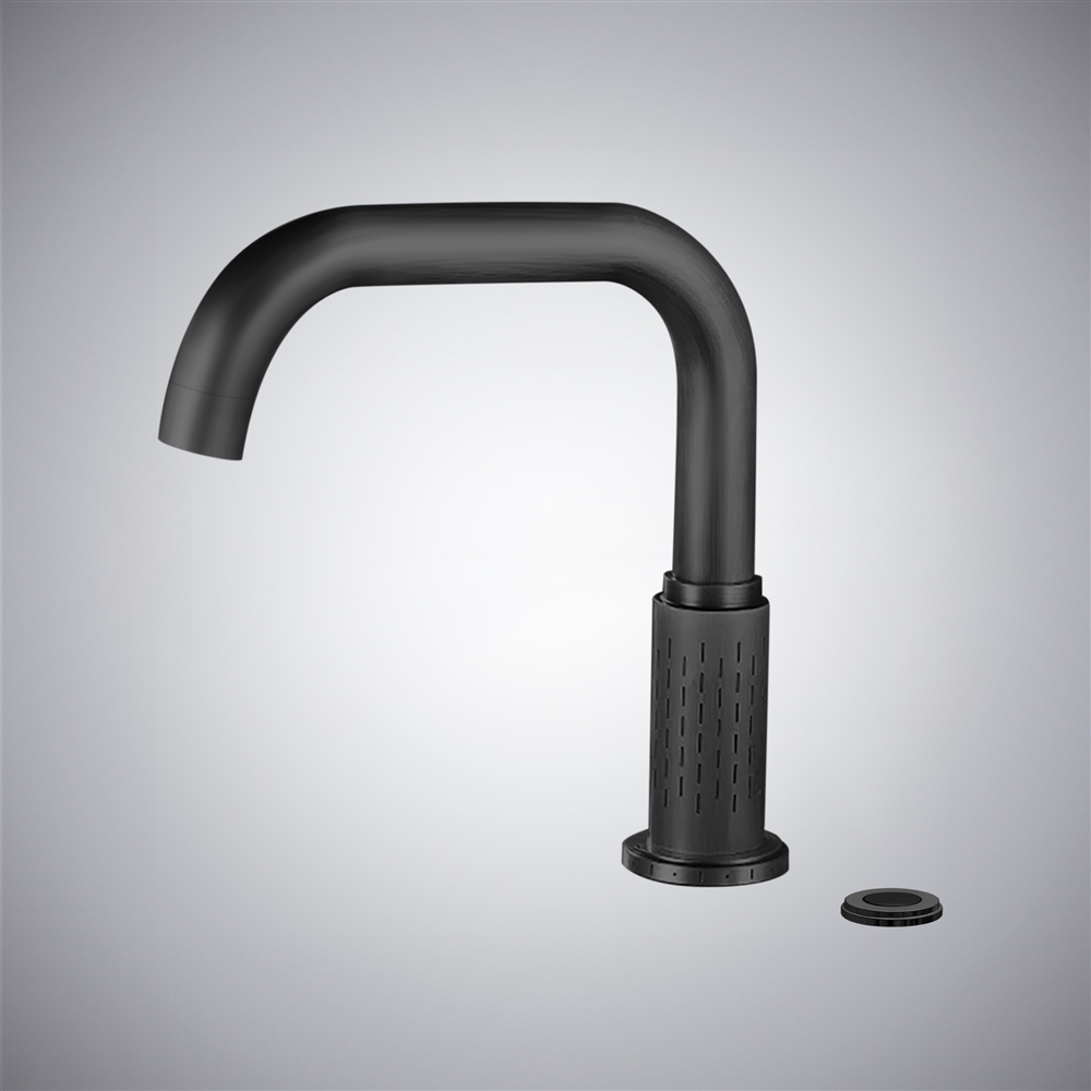 Fontana Alba Adriatica Black Luxury Deck-Mounted Touchless Faucet