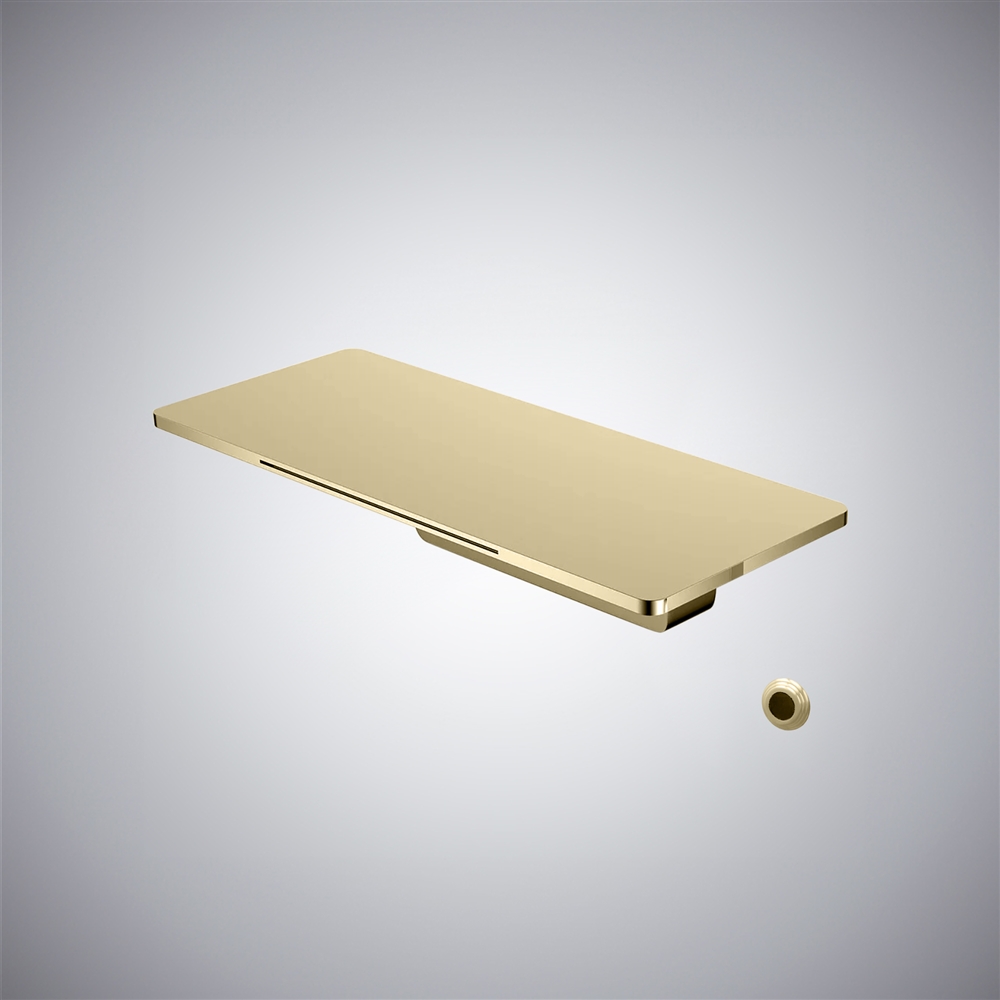 Fontana Novi Ligure Brushed Gold Touchless Bathroom Faucet Wall-Mounted Design