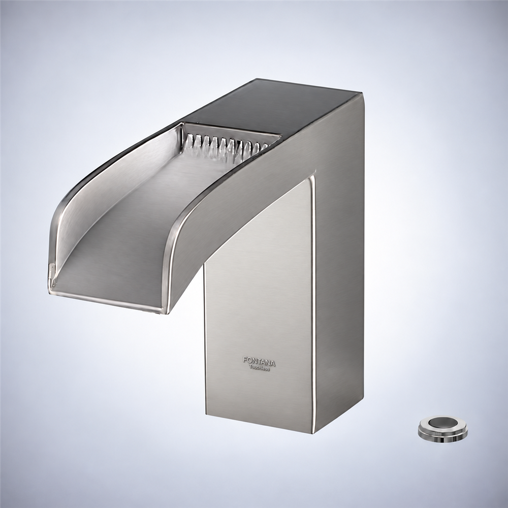 Fontana Cesano Maderno Brush Touchless Deck-Mounted Waterfall Faucet
