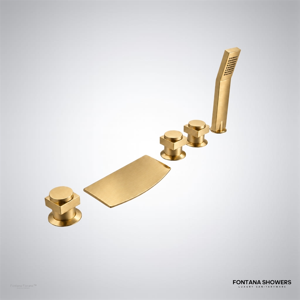 Brushed gold bathtub faucet