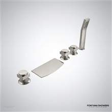 Brushed nickel tub faucet