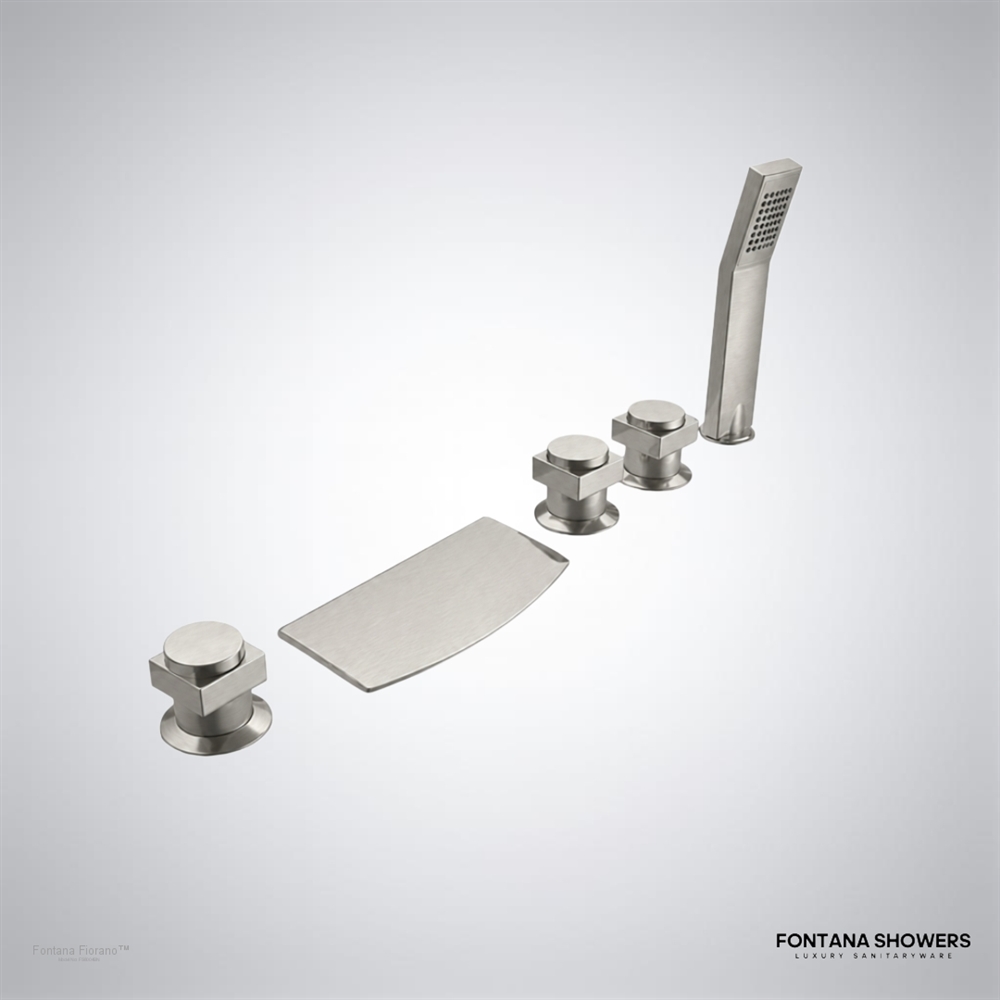 Brushed nickel tub faucet