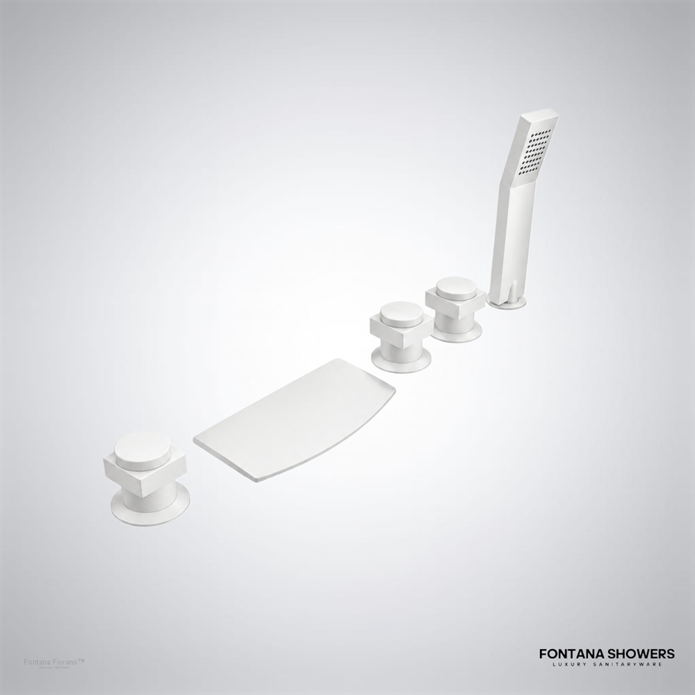 Matte white tub faucet