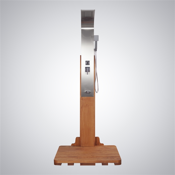 Fontana Wasquehal Chrome Finish Deck-Mounted Rainfall Outdoor Shower
