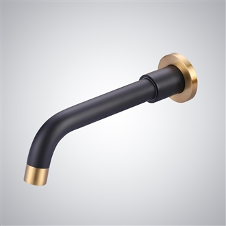 Fontana Matte Black And Gold Wall Mounted Commercial Automatic Sensor Faucet With Insight Infrared Technology