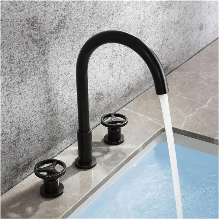 Fontana Charente Matte Black Deck Mounted Bathroom Faucet