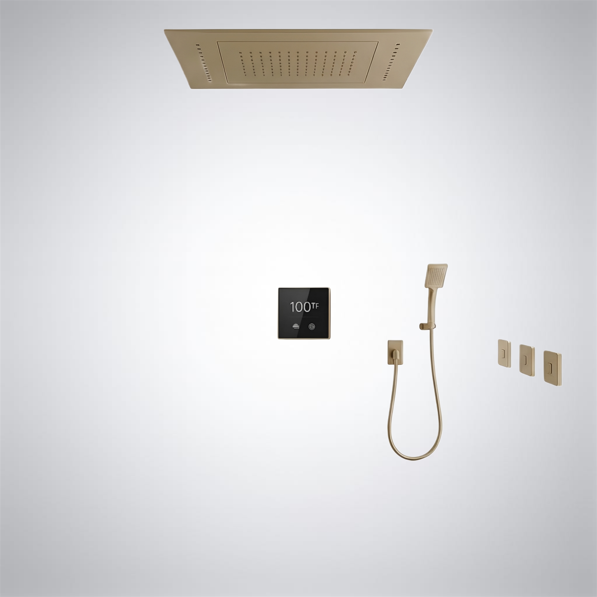 Fontana Barbate Brushed Gold Digital Shower Set