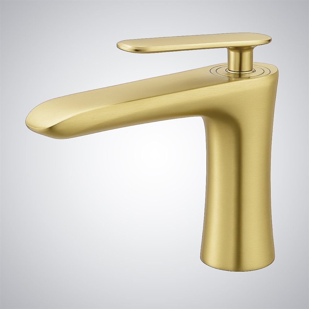 Fontana Civitanova Brushed Gold Deck Mounted Basin Faucet