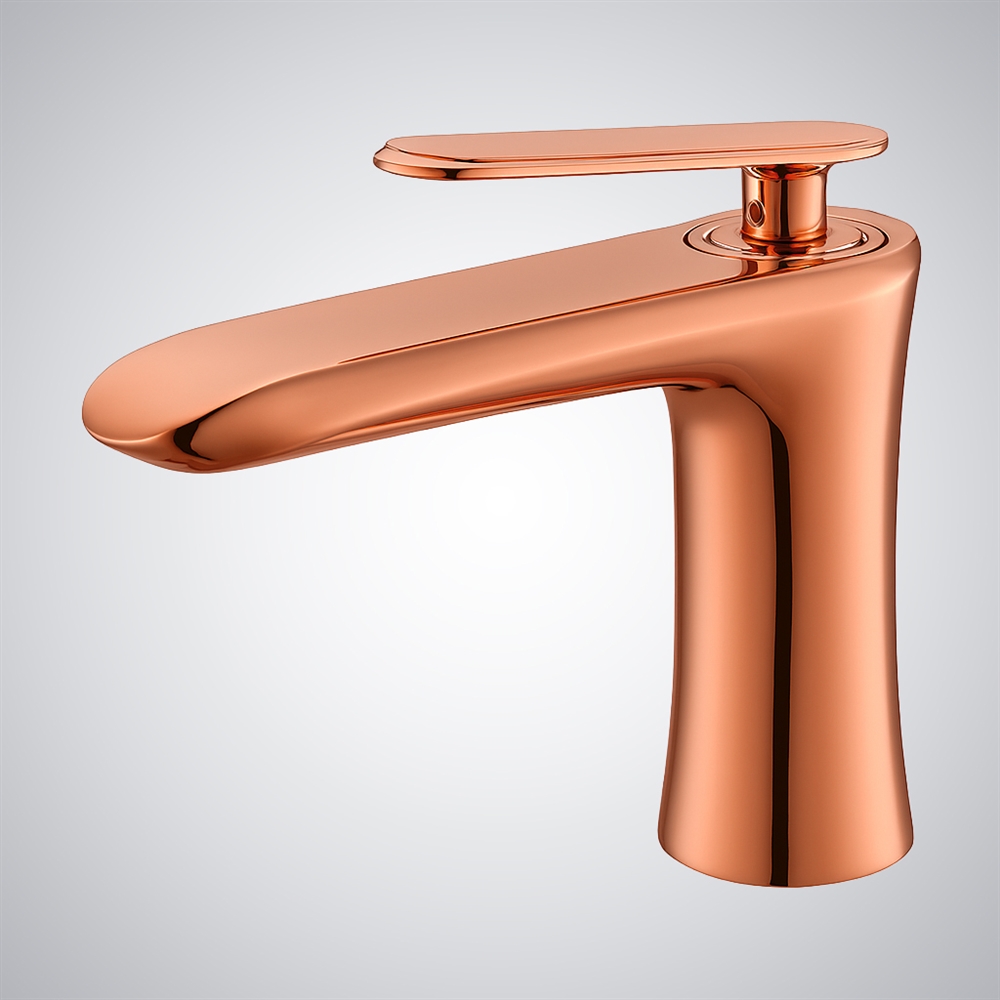 Fontana Civitanova Rose Gold Deck Mounted Basin Faucet
